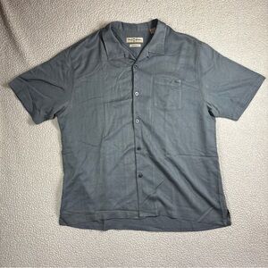 Tommy Bahama Original Fit Men’s Silk XXL Short Sleeve Gray Button Down Shirt